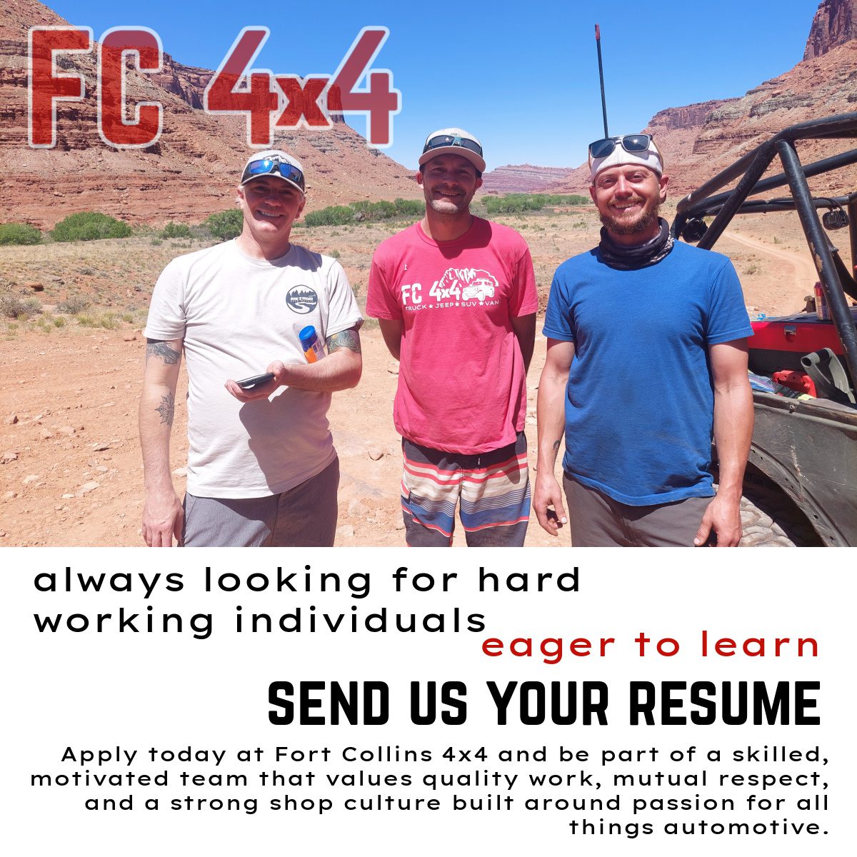 SEND US YOUR RESUME AUTOMOTIVE TECHNICIAN FORT COLLINS 4X4